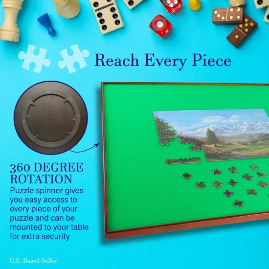 Jigitz Jigsaw Puzzle Spinner &ndash; 34&rdquo; Square Puzzle Holder Rotating Game Table {5}
