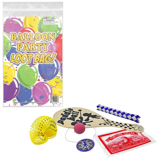 Balloon Party Loot Bag 6 x 10 inch easy open, Easy close recolorable bag filled | Raheev&reg; {2}