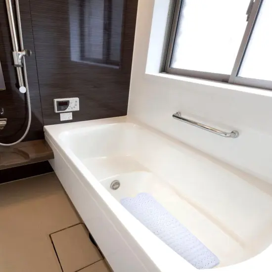 Bath Tub Mat Non-Slip Shower Mat BPA-Free Massage Anti-Bacterial with Suction Cups Washable White {4}