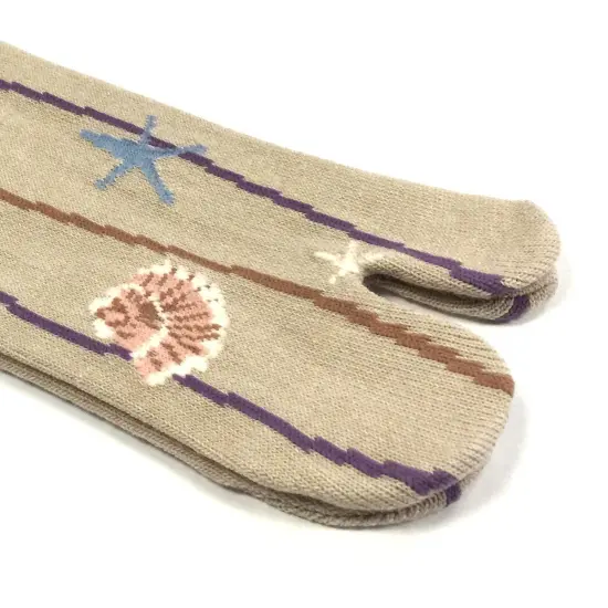 Wrapables Tabi Flip-Flop Socks (Set of 3), Ankle Length Seashells {3}