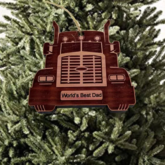 Diesel Worlds Best Dad - Cedar Ornament {3}