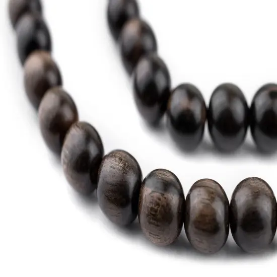 The Bead Chest Dark Round Natural Ebony Beads (8mm) {3}
