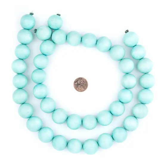 The Bead Chest Natural 20mm Wooden Beads in Green - Turquoise for Jewelry Making &ndash; Round Loose Wood Spacer Beads I Approximately 20 Beads {2}
