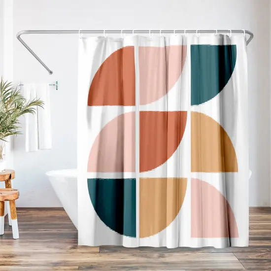 Mid Century Circles by ArtPrink Shower Curtain 71" x 74" {1}