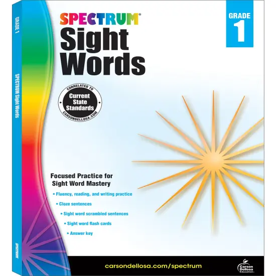 Spectrum Sight Words 1st Grade Workbooks, Phonics Book With Reading and Writing Practice, Vocabulary, and Flash Cards, Language Arts Classroom or Homeschool Curriculum {1}
