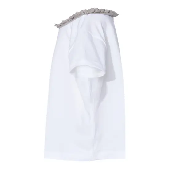 Rabbit Skins Toddler Girls' Ruffle Neck Cotton Tee Black/ white {4}