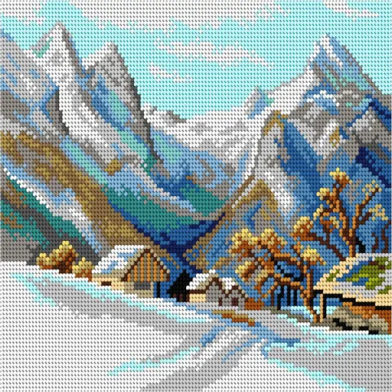 Gobelin canvas for halfstitch without yarn after Edward Theodore Compton - Winter Landscape 3241H {1}