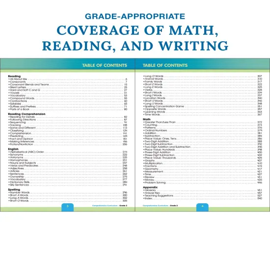 Carson Dellosa Comprehensive Curriculum of Basic Skills Second Grade Workbook, Reading Comprehension, Language Arts, Spelling, Grammar, Math, and Writing Practice, Classroom or Homeschool Curriculum {3}
