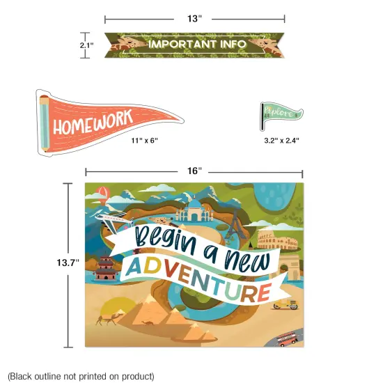 Carson Dellosa Let's Explore 123 pc Set Calendar, Classroom and Monthly Headers, Birthdays, Holidays, Number Cover Ups, Motivational Poster, and More for Bulletin Board and Wall Decor {4}