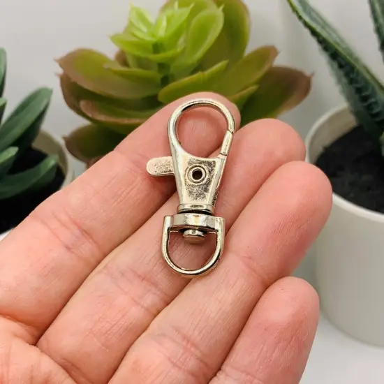 4, 20 or 50 Pieces: Antique Silver Swivel Lobster Clasps Lanyard Clips, 15x37 mm {2}