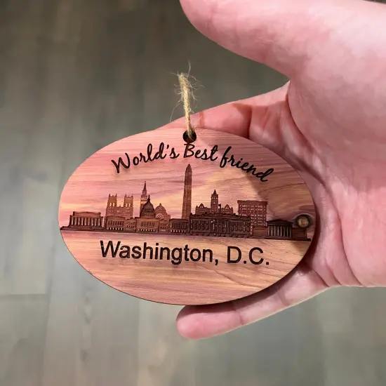 worlds Best Friend Washington DC - Cedar Ornament {3}