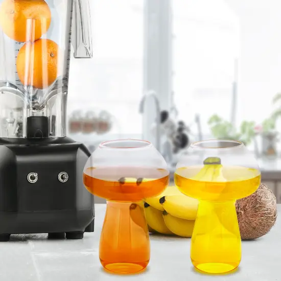 G Francis Mushroom Cocktail Glasses 4pk - 9oz Novelty Mushroom Shaped Glass Set {5}