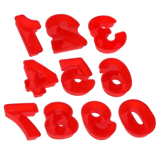 Potted Pans 10pc Large Number Cake Pan 10 Inch Silicone Cake Molds for Baking {6}