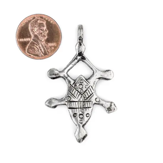 The Bead Chest Tillya Silver Moroccan Tuareg Cross Pendant: North African Tribal Berber Moroccan Sahara Pendant for Jewelry {2}