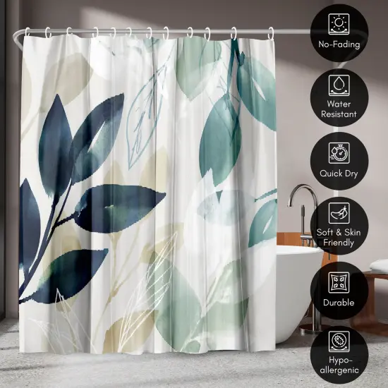Americanflat 71" x 74" Shower Curtain, Green Sleeves I by PI Creative Art {4}