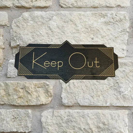 Keep Out - BLACK Sign 4x8 {2}