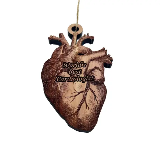 Worlds Best Cardiologist HEART - Cedar Ornament {1}