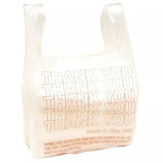 Thank You Plastic Small T-Shirt Carry-Out Bags (7" x 5" x 15") | Raheev&reg; {2}