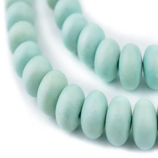 The Bead Chest Mint Green Abacus Natural Wood Beads (10x15mm): Organic Eco-Friendly Wooden Bead Strand for DIY Jewelry, Crafts, Necklace and Bracelet Making {1}