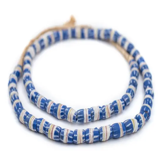 The Bead Chest Cobalt Blue Strawstack Sandcast Beads {3}