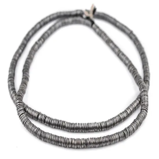 The Bead Chest Antique Silver Interlocking Crisp Beads (6mm, 16 Inch Strand) {3}