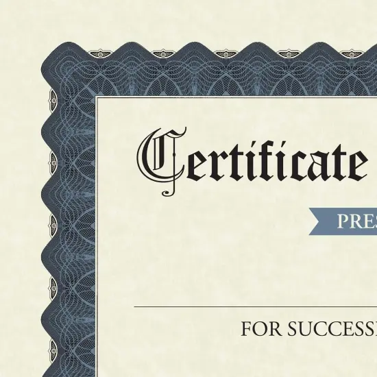 Great Papers! Certificate of Completion Fill-In, Stone Blue Border, 8.5" x 11", Printer Compatible, 15 count {2}