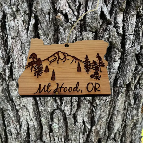 Mt Hood Oregon - Cedar Ornament {2}