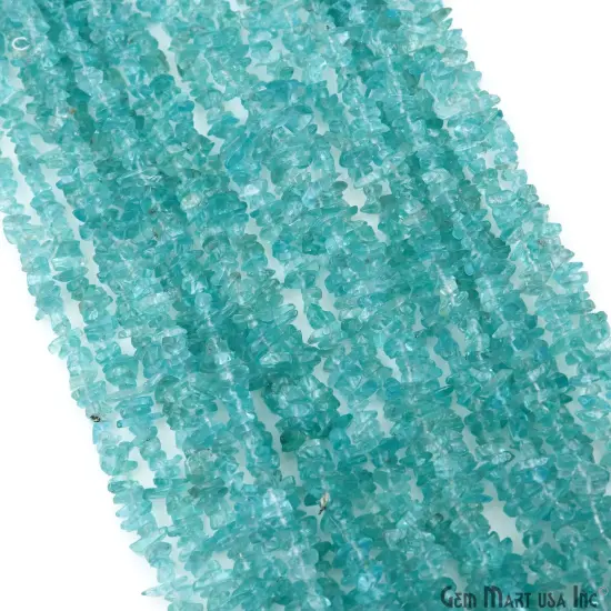 Apatite Chip Beads, 34 Inch, Natural Chip Strands, Drilled Strung Nugget Beads, 3-7mm, Polished, GemMartUSA (CHAP-70001) {6}