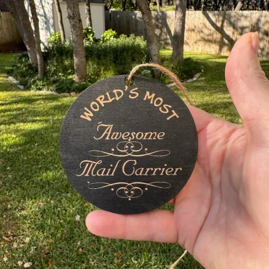 Ornament - Worlds most awesome Mail Carrier- BLACK Ornament {6}