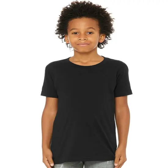BELLA + CANVAS&reg; Youth Jersey Crewneck Short Sleeve Tee Black {1}