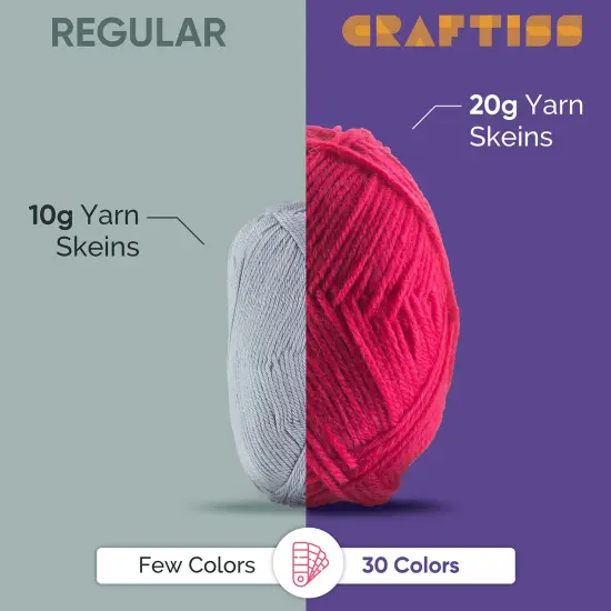 60*20g Acrylic Yarn Skeins - 2600 Yards of Soft Yarn for Crocheting, Knitting and Craft Projects {2}