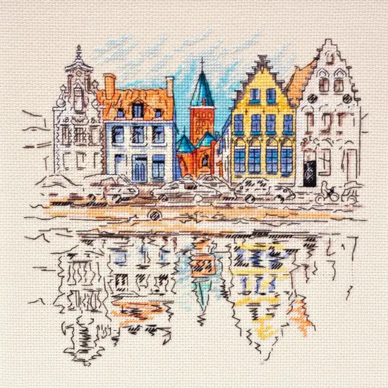 Cross-stitch kit Colored town-1 {1}
