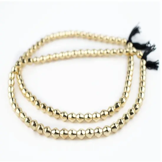 The Bead Chest Gold Bicone Beads 8x7mm, Full Strand of Quality Metal Spacers for DIY Jewelry Design {3}