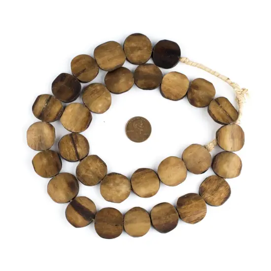 The Bead Chest Brown Bone Beads - Full Strand of Fair Trade African Beads (Circular, Brown) {2}