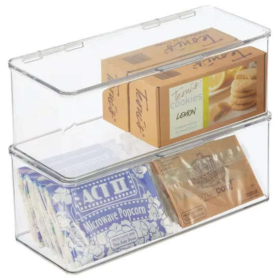 mDesign Kitchen Pantry/Fridge Storage Organizer Box - Hinged Lid {1}