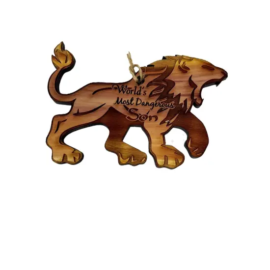 LION Worlds Most Dangerous Son - Cedar Ornament {1}