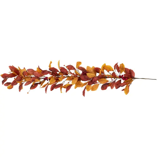 Northlight 5' x 8" Berries with Orange and Red Leaves Artificial Fall Harvest Garland, Unlit {1}