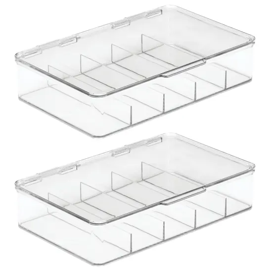 mDesign Plastic Stackable Eyeglass Storage Organizer, 5 Sections {4}
