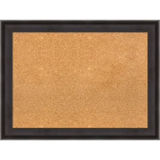 Allure Charcoal Wood Framed Corkboard, Natural Cork {1}
