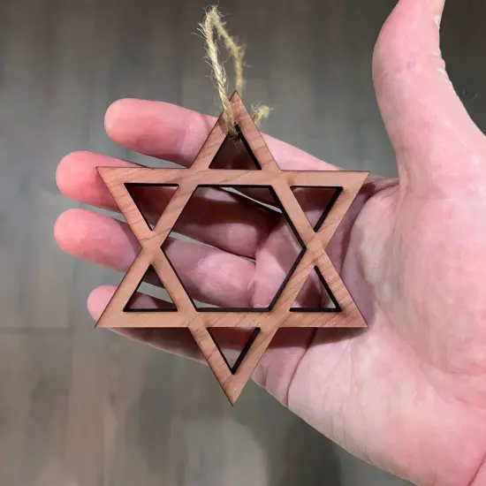 Star of David - Cedar Ornament {3}