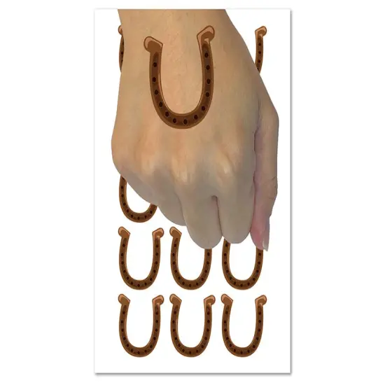 Horseshoe Lucky Temporary Tattoo Water Resistant Fake Body Art Set Collection (1 Sheet) {1}