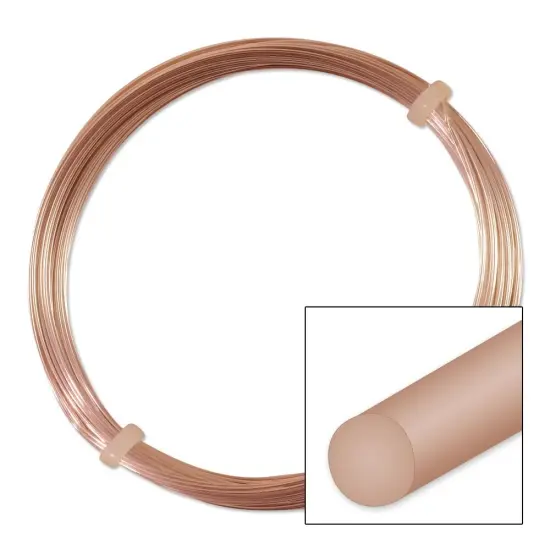 German Style Rose Gold Color Round Wire 20 Gauge {2}