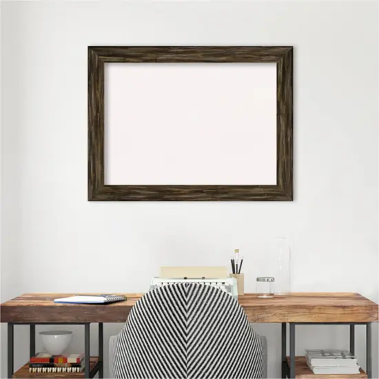 Fencepost Narrow Wood Framed Corkboard, White Cork Brown {6}