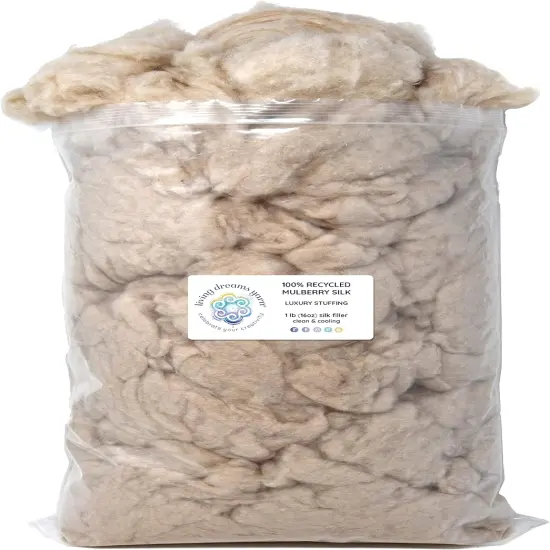 1 lb RECYCLED MULBERRY SILK Filler for Stuffing. Baby Soft, Cooling, Eco-Friendly. {1}