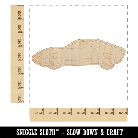 Fast Sports Car Vehicle Unfinished Wood Shape Piece Cutout for DIY Craft Projects {1}