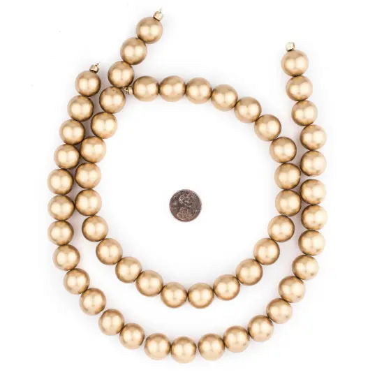 The Bead Chest Natural 16mm Wooden Beads in Gold for Jewelry Making &ndash; Round Loose Wood Spacer Beads I Approximately 25 Beads {2}