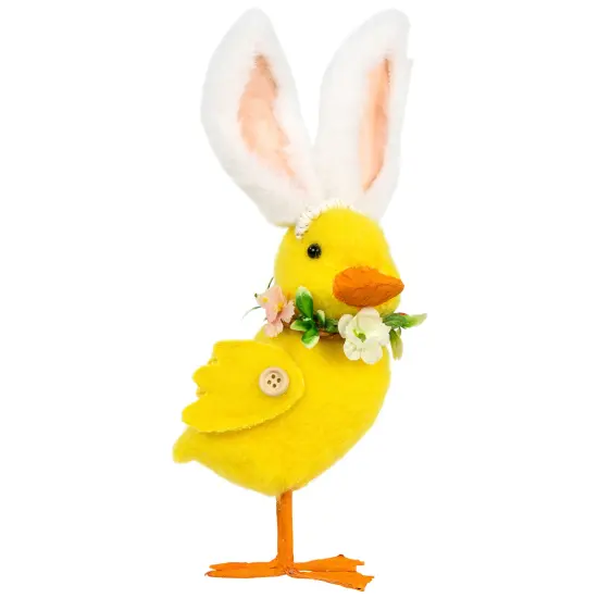 Northlight Duckling with Rabbit Ears Easter Figurine - 10" - Yellow {5}