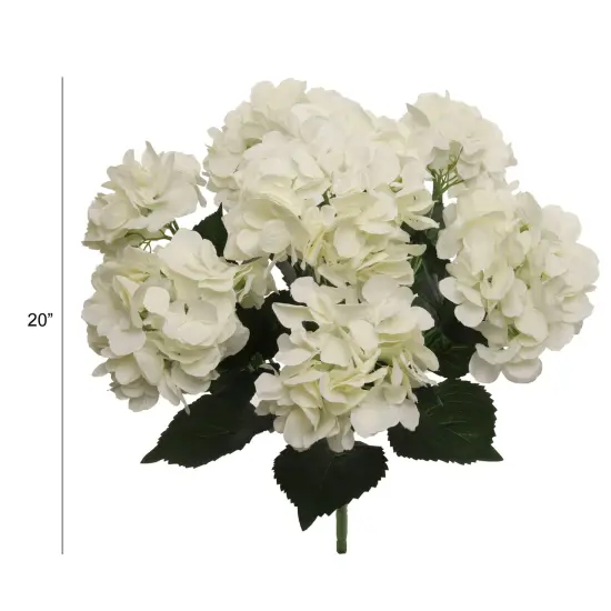 Box of 2 Cream Artificial Hydrangea Bushes - 7 Realistic Silk Blooms per Bush for Elegant Home D&eacute;cor & Bouquets - Perfect Year-Round Display, Floral Home by Artificial Flowers {3}