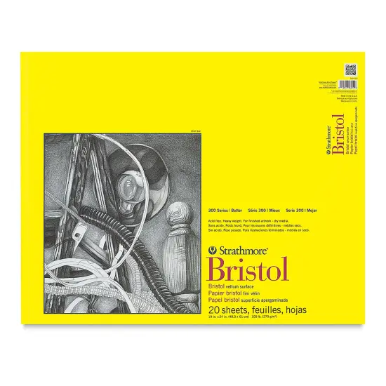 Strathmore 300 Series Bristol Pad - 19" x 24", Vellum, 20 Sheets {1}