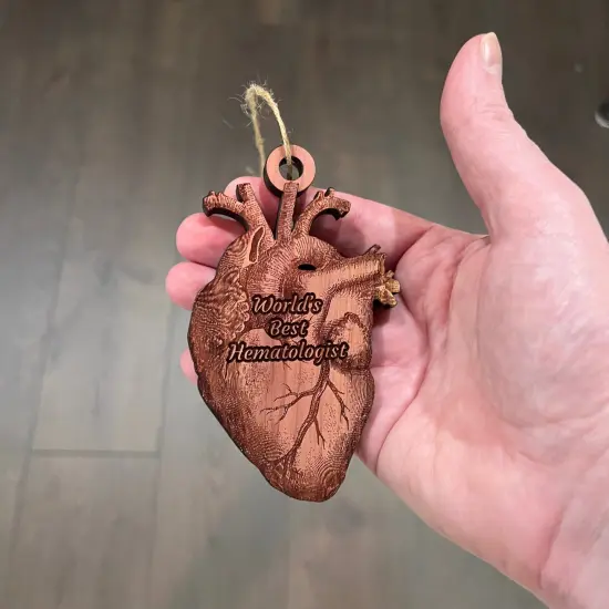 Worlds Best HematologistHEART - Cedar Ornament {4}